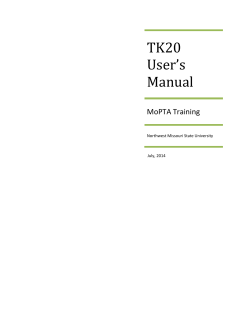 TK20 User’s Manual MoPTA Training