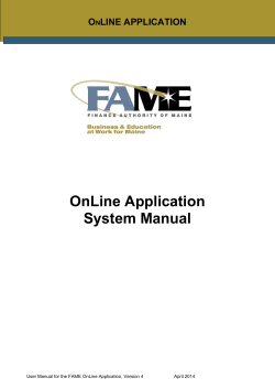 OnLine Application System Manual O