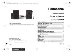 Owner’s Manual CD Stereo System SC-PMX9