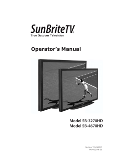 Operator’s Manual Model SB-3270HD Model SB-4670HD Revision 339-140512