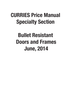 CURRIES Price Manual Specialty Section Bullet Resistant Doors and Frames