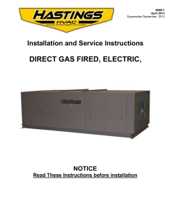 DIRECT GAS FIRED, ELECTRIC,  Installation and Service Instructions NOTICE