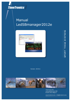 Manual LedSBmanager2012e Version: 2014v1