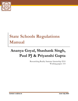 State Schools Regulations Manual Ananya Goyal, Shashank Singh,
