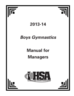 2013-14 Manual for Managers Boys Gymnastics