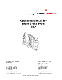 Operating Manual for Drum Brake Type: EBA