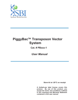 PiggyBac™ Transposon Vector  System User Manual