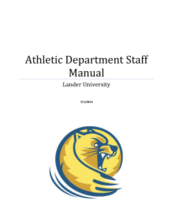 Athletic Department Staff Manual Lander University