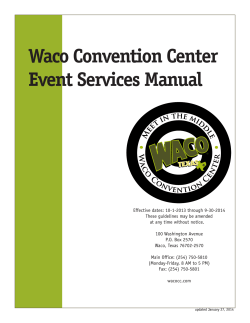 Waco Convention Center Event Services Manual