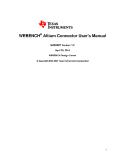 WEBENCH Altium Connector User's Manual ®