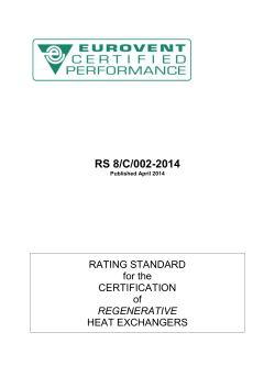 RS 8/C/002-2014 RATING STANDARD for the CERTIFICATION