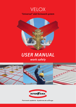 USER MANUAL VELOX work safely VELOX manual