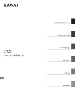 CN25 Owner’s Manual Preparation Before Use Playing the Piano