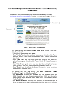 User Manual Pengisian Sistem Informasi Seleksi Beasiswa Outreaching (SISBO) Untan