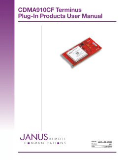 CDMA910CF Terminus Plug-In Products User Manual JA03-UM-CDMA P01