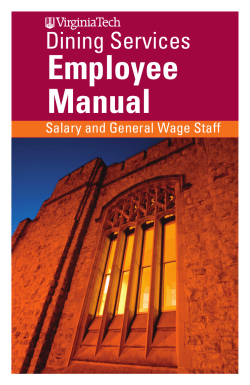 Employee Manual Dining Services Salary and General Wage Staff