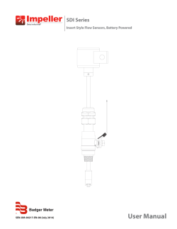 User Manual SDI Series Insert Style Flow Sensors, Battery Powered SEN-UM-00217-EN-08 (July 2014)