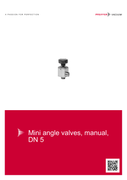 Mini angle valves, manual, DN 5
