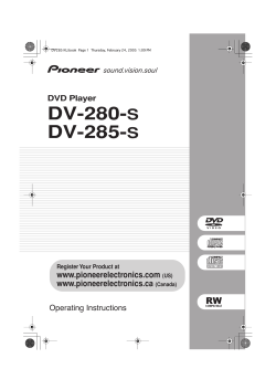 DV-280- DV-285- S www.pioneerelectronics.com