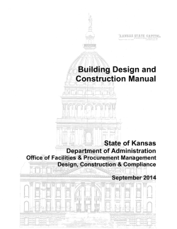 Building Design and Construction Manual State of Kansas
