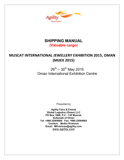 SHIPPING MANUAL MUSCAT INTERNATIONAL JEWELLERY EXHIBITION 2015, OMAN (MIJEX 2015)