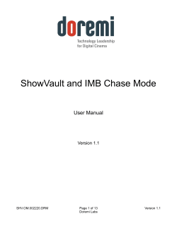 ShowVault and IMB Chase Mode  User Manual Version 1.1