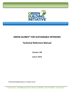 GREEN GLOBES® FOR SUSTAINABLE INTERIORS Technical Reference Manual Version 1.00