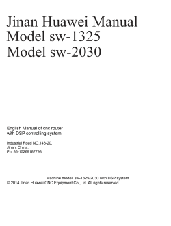 Jinan Huawei Manual Model sw-1325 Model sw-2030