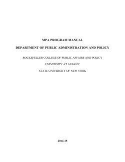 MPA PROGRAM MANUAL  DEPARTMENT OF PUBLIC ADMINISTRATION AND POLICY