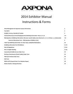 2014&nbsp;Exhibitor&nbsp;Manual&nbsp;&nbsp; Instructions&nbsp;&amp;&nbsp;Forms&nbsp; &nbsp;