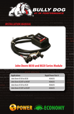 inSTAllATiOn mAnuAl John Deere 8030 and 8020 Series Module