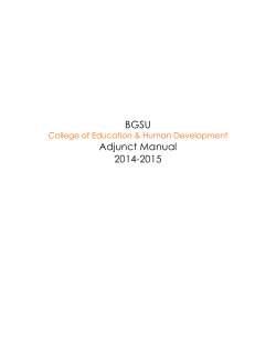BGSU Adjunct Manual 2014-2015