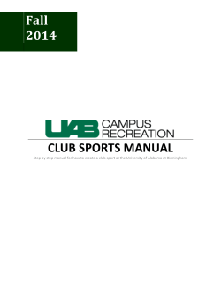 Fall 2014 CLUB SPORTS MANUAL