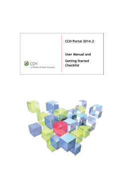 CCH Portal 2014.2 User Manual and Getting Started