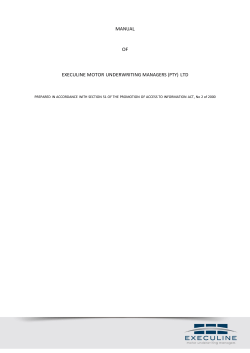 MANUAL  OF EXECULINE MOTOR UNDERWRITING MANAGERS (PTY)  LTD