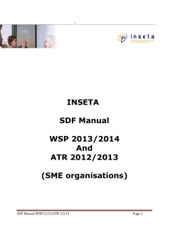 INSETA  SDF Manual WSP 2013/2014