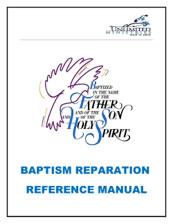 BAPTISM REPARATION REFERENCE MANUAL