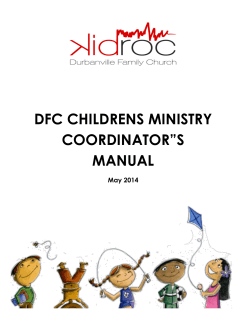 DFC CHILDRENS MINISTRY COORDINATOR”S MANUAL