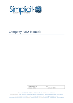 Company PAIA Manual: Version Number 03