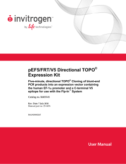 pEF5/FRT/V5 Directional TOPO  Expression Kit ®