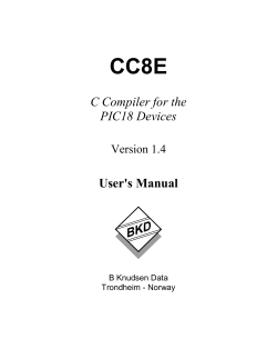 CC8E C Compiler for the PIC18 Devices User's Manual
