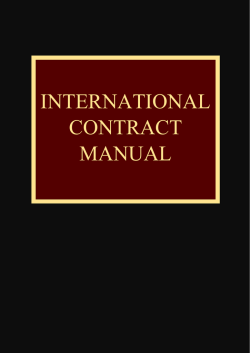 INTERNATIONAL CONTRACT MANUAL