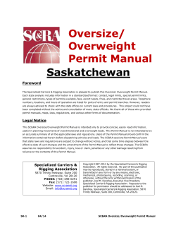 Oversize/ Overweight Permit Manual