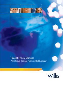 Global Policy Manual Willis Group Holdings Public Limited Company