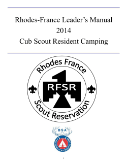 Rhodes-France Leader’s Manual 2014 Cub Scout Resident Camping 1