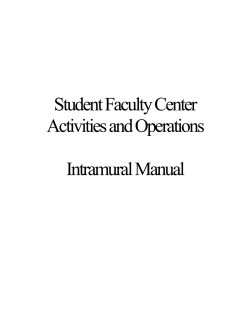 Student Faculty Center Activities and Operations  Intramural Manual