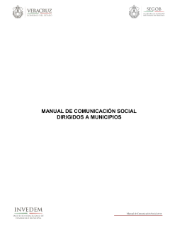 MANUAL DE COMUNICACIÓN SOCIAL DIRIGIDOS A MUNICIPIOS  Manual de Comunicación Social 2014