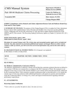 CMS Manual System Pub 100-04 Medicare Claims Processing