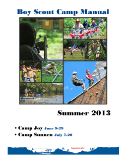 Boy Scout Camp Manual Summer 2013 • Camp Joy