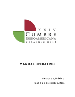 MANUAL OPERATIVO Veracruz, México 6 al 9 de diciembre, 2014
